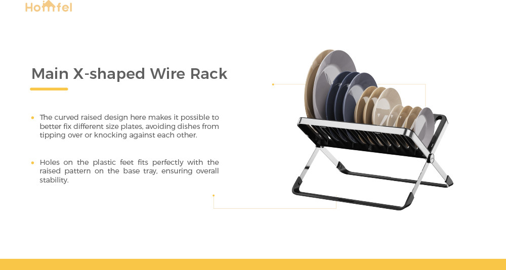 Foldable Stainless Steel Dish Rack For Rectangle Plates