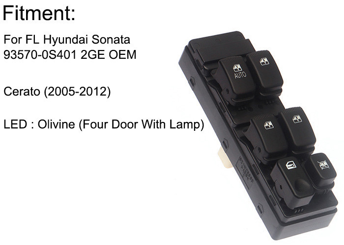 Auto Power window switch Front Left with/Without key for Hyundai Cerato four door with light 2005-2012 OE 93570-0S401