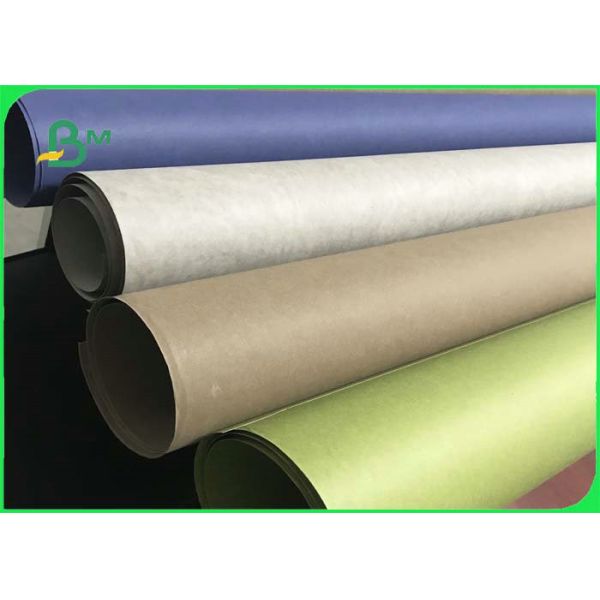 Waterproof Multicoloured Washable Kraft Paper Roll For Flower Stationary Fiber Pulp Tear Resistance Red & Blue Washable Kraft Paper Fabric For Wallets