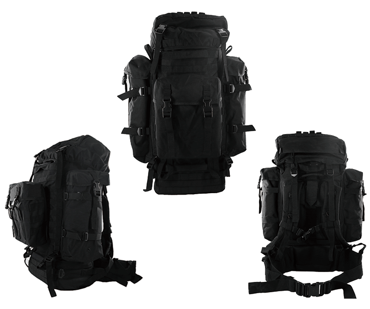 Zipper Closure Outdoor Training Backpack with Molle System and Water Bottle Holder