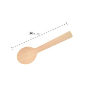 China 100mm Birchwood Disposable Wooden Dessert Spoons For Eating 100 Pcs wholesale