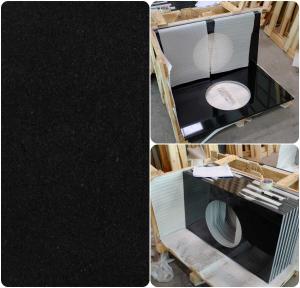 China Black Natural Granite Countertops , High Density Solid Black Granite Countertops wholesale