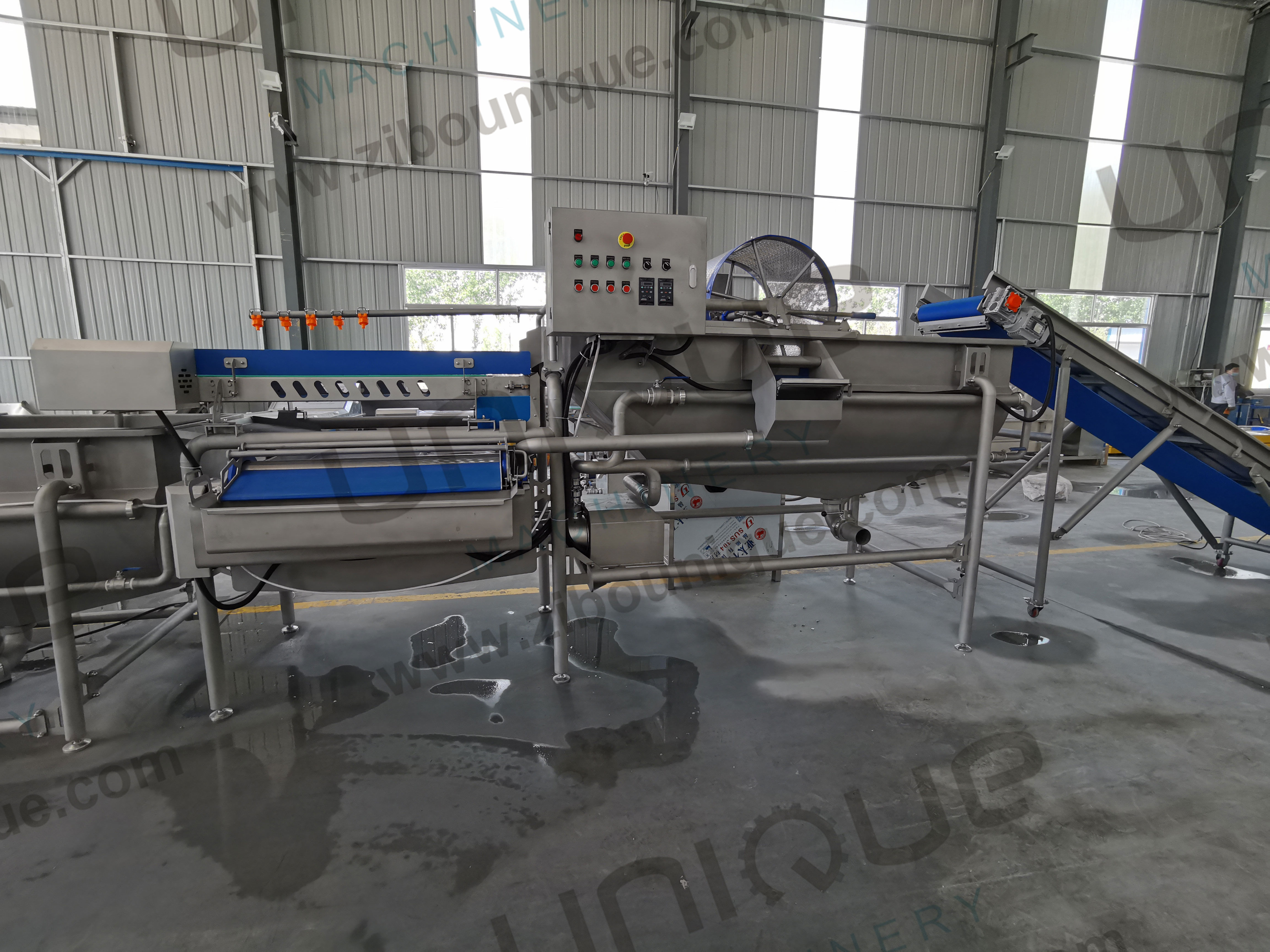 Vegetable Washing Machine 2200 KG for Leafy Greens Cutter and Commercial Fruit Salad