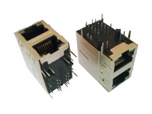 China Dual Port RJ 45 Connector With Shield wholesale