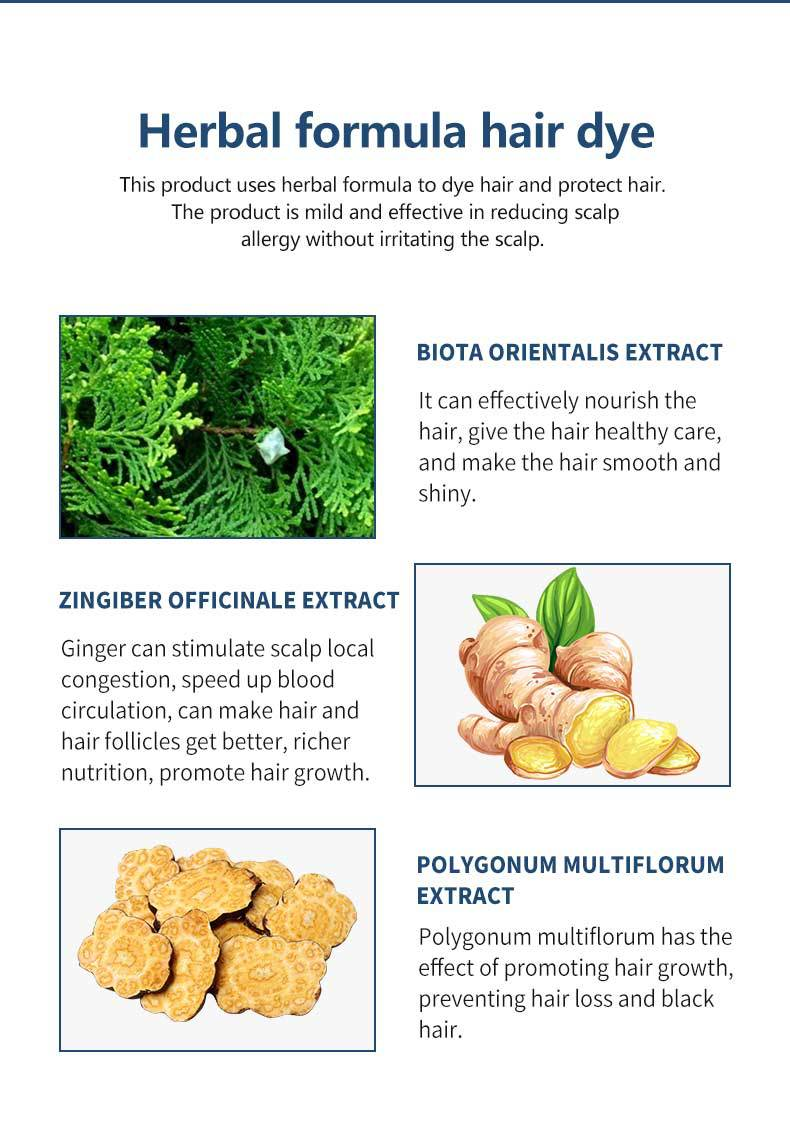 Herbal Formula Hair Dye Shampoo Ammonia Free Cosmetic Grade