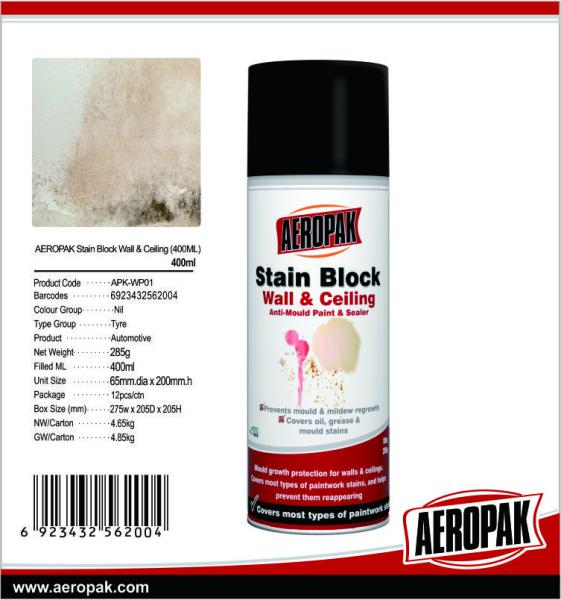 Stain Block Aerosol Spray Paint Wall / Ceilling Anti Mould Paint Dry Place