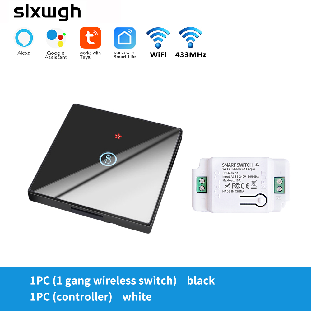 SIXWGH Tuya Wifi Connected Light Switch Home Automation Touch Wall Switch Controller