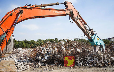 attachments for hydraulic excavators demolition pulverizer