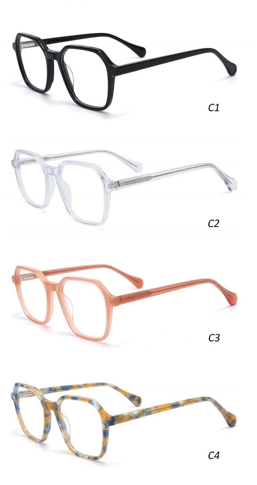 Polygon Ultra Light Acetate Frame Glasses Optical Prescription Durable