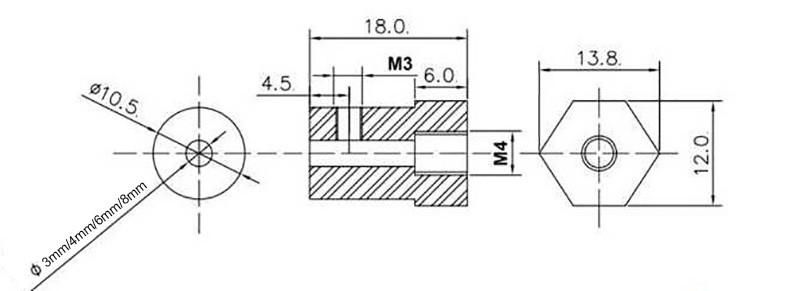 6mm 8mm Shaft DC Motor Accessories Flexible Coupling Coupler With 65mm Wheel