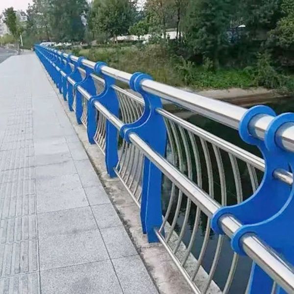 Iron Metal Tubular Handrails Fence Bridge SS Stair Guardrail Satin Polished