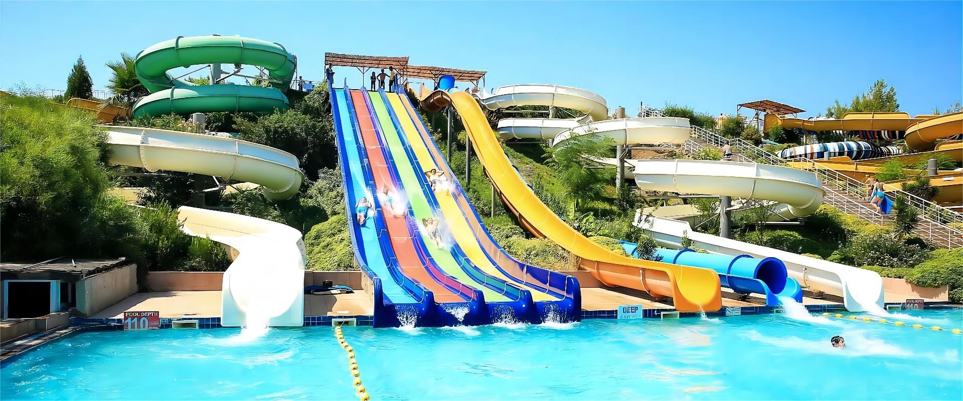 Water Game Playground Fiberglass Spiral Slide For Children Swimming Pool