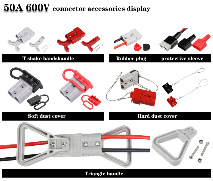 50 Quick 300mm Electric Wire Harness 600V Double Pole Connector