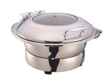 Round Stainless Steel Induction Chafing Dish Optional φ36cm Food Pan 6.0Ltr with Matching Stand
