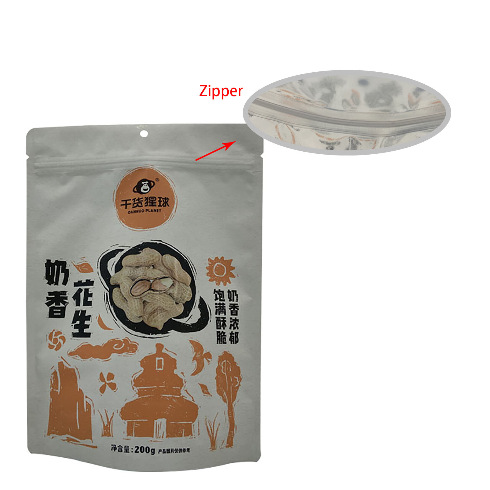 Zipper Top Custom Printed Matte Stand Up Pouch Aluminum Foil Mylar Bag for Lollipop