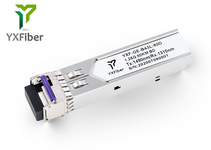 1.25G BIDI 80km 1490nm/1310nm SFP Fiber Optic Transceiver Module