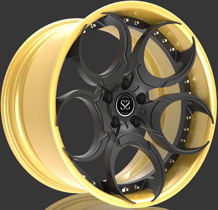 2 piece A6061 T6 aluminum alloy forged wheel blank for Lamborghini