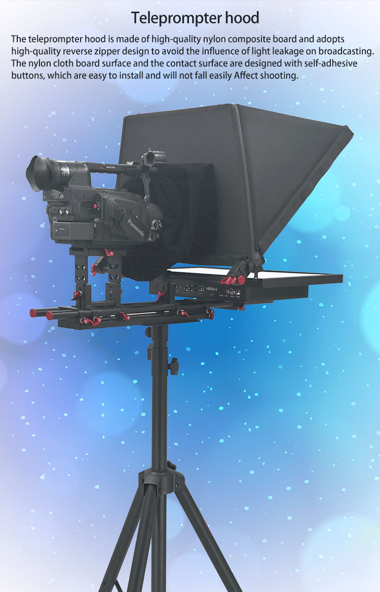 24 inch Single Screen Wireless Remoter Tripod Broadcasting Announcer Teleprompter for Live Stream