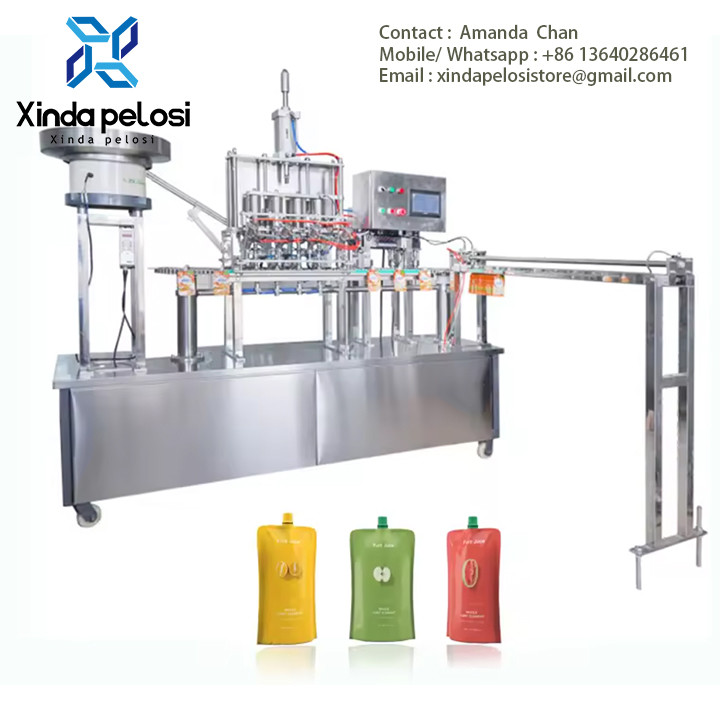 Stand Up Pouch Bag Packet Sealing Machine ,Spout Pouch Filling And Capping Machine