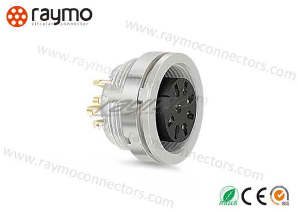 Waterproof Threaded Electrical Connector Silver Colour Front Mounting Lightweigh