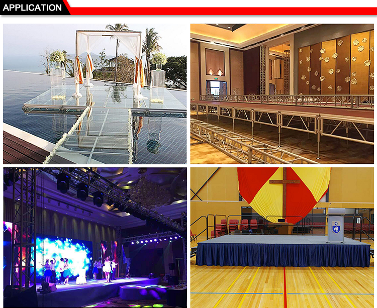 Anti Slip Catwalk Tempered Glass Stage Show Aluminum Frame Loading