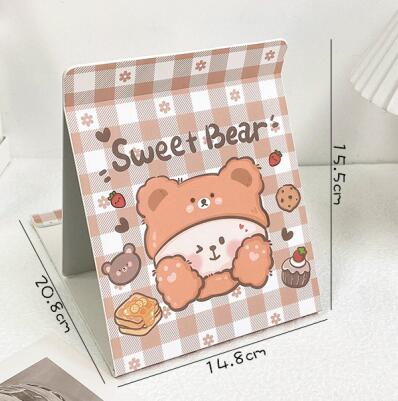 Extra LOGO Yes Cute Heart Shaped Foldable Makeup Mirror for Travel and Cosmetic
