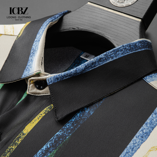 Solid Color Chinese Collar Men's Dress Shirts in Cotton for Dressy and Casual Outfits