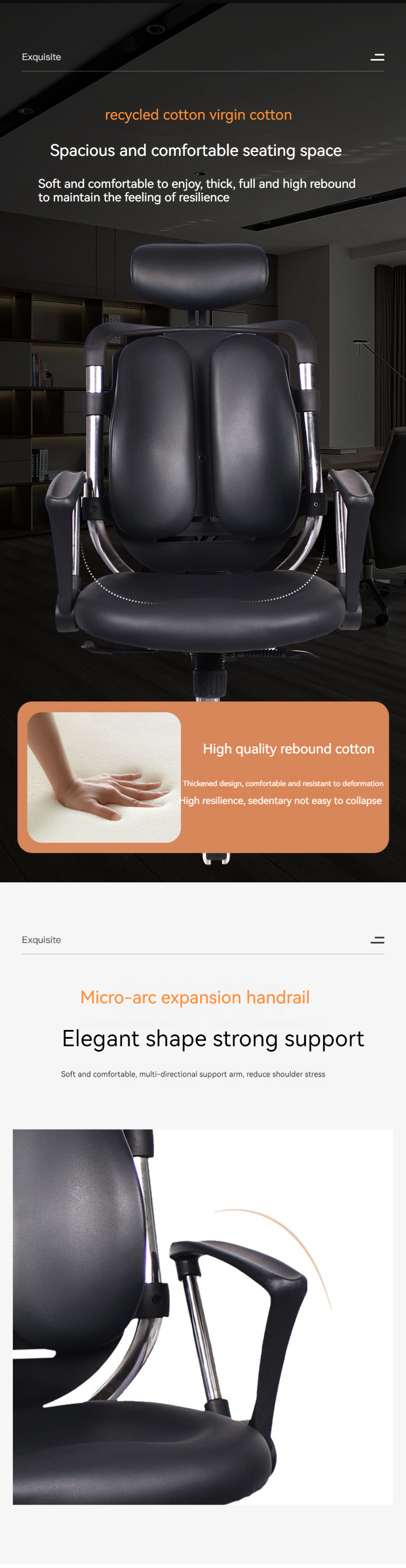 PU Leather Ergonomic Executive Chair with Modern Design Style and 3-Year After-sales