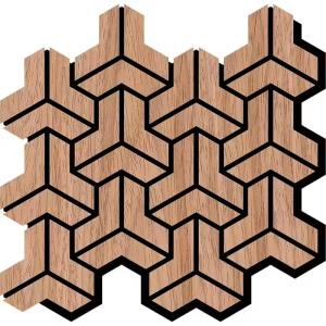 China 10mm PET Wood Veneer Acoustic Panels Slat Acoustic Decorative Panel No MDF wholesale