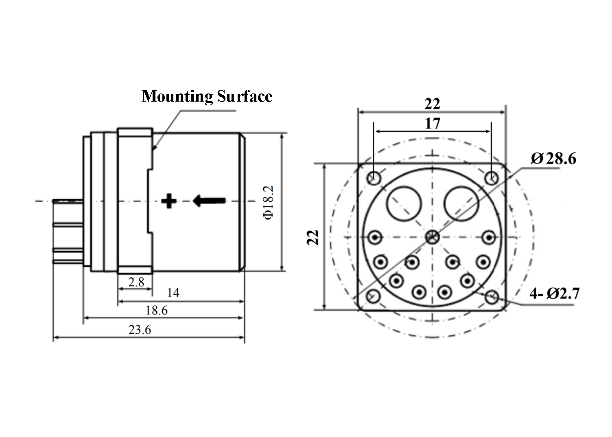 Temperature calibrated accelerometer sensor with Threshold and Resolution≤5(μg)