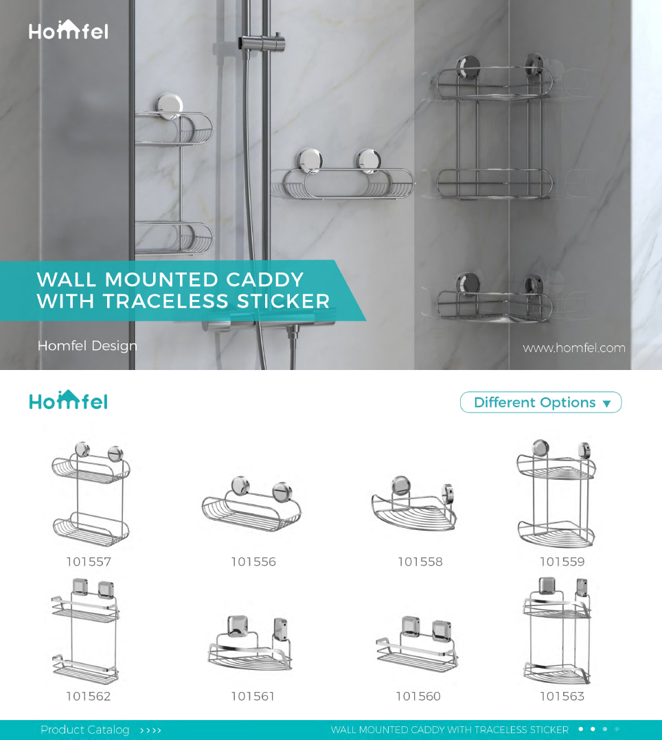 Bathroom Organizer Suction Cup Iron Wire Corner Rack Stainless Steel Shower Caddy 2 Tiers