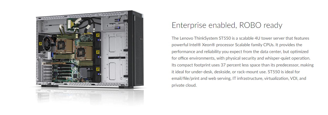 ODM Lenovo 2U Rack Server Lenovo Thinksystem ST550 Tower Server