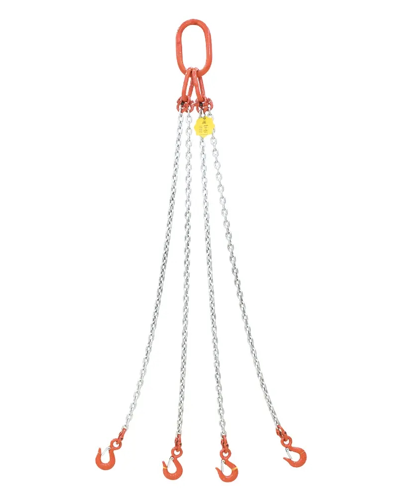High Capacity G80 Double Leg Lifting Sling Chain with 48kN Test Load and Black Finish