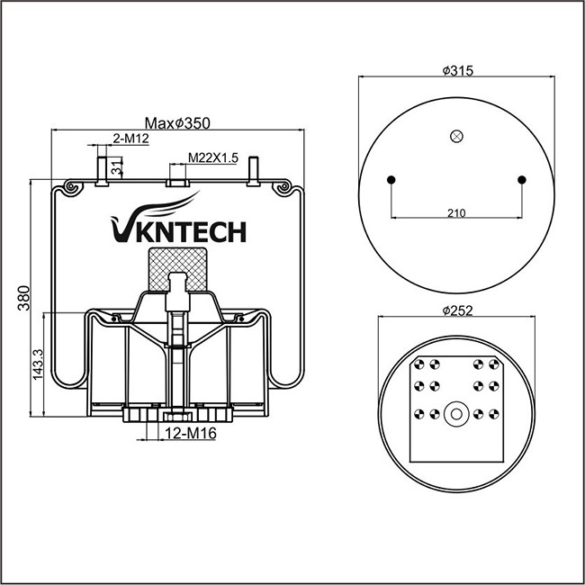 BPW 36K 0542943410 Trailer Air Springs SCANIA 2198331 Contitech 4881NP02 1R14-757 Replace By VKNTECH 1K3410