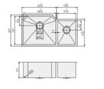 35''*20'' Brushed Stainless Steel Undermount Sink , Double Basin Utility Sink