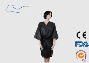 China Black Color SPP Disposable Kimono Robe Short Sleeves Style For SPA Services wholesale