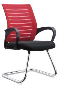 China Red PU Leather Conference Chairs , Non Swivel Office Chair Water Resistant wholesale