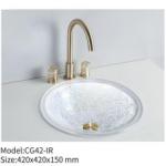 Crystal Die Cast Glass Bathroom Basin Round Hotel Domestic Countertop Wash Basin