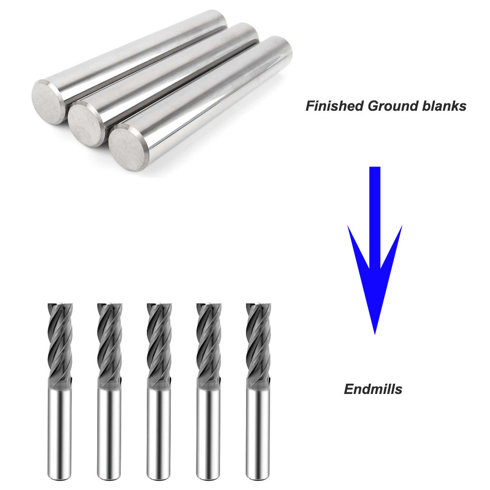 YL10.2 K40 Tungsten Carbide End Mill Blanks HRA 92.2 For Aluminum Alloys