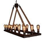 Vintage Jute rope pendant light For Farmhouse Kitchen Dining room Lighting (WH