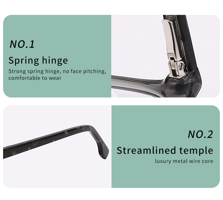 Unisex Square Acetate Eyeglasses , Clear Lens Eyewear Acrylic