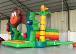 Small Commercial Bouncy Castle , Blow Up Jump House Cartoon Monkey Image