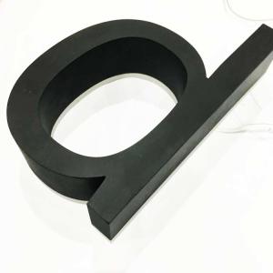 China Advertising 3D Acrylic Backlit Letter Sign Black Painted 12cm Thickness wholesale