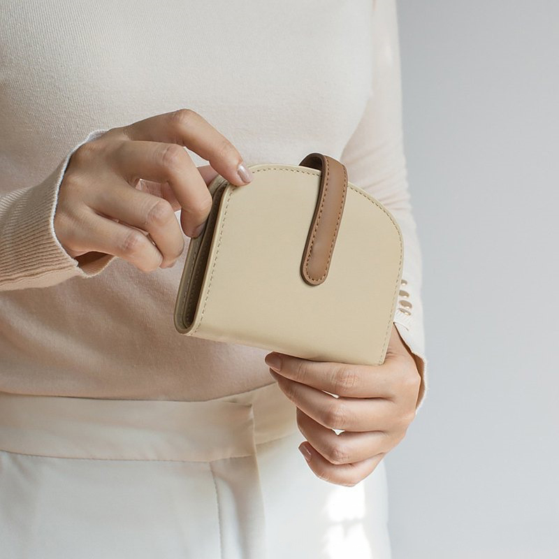 Fashionable Leather Shell-Shaped Mini Korean Version Ins Coin Purse Wallet for Ladies