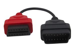 China OBD2 OBDII 16 Pin J1962 Red Male to Female Extension Round Cable wholesale