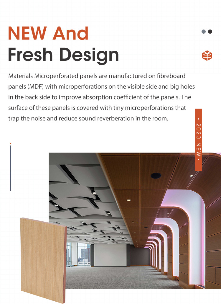 Micro Perforated Acoustic Panels 15mm 18mm , Acoustic Tiles Sound Absorption