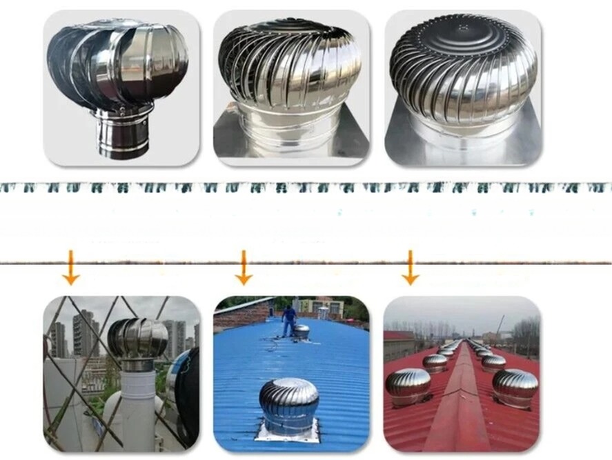 400mm Stainless Steel Wind Driven Roof Air Extractor Fan for Home Ventilation System