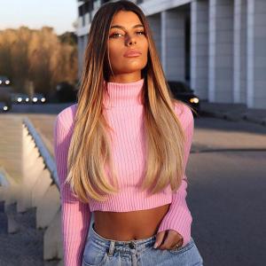 China Turtleneck Navel Tops Women's Long Sleeve Crop Top wholesale