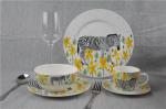 Ceramic Lightweight Chinese Dinnerware Set Custom Design For Breakfast