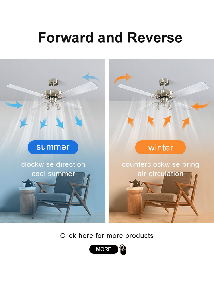 Lighting Solutions Service 52 Inch 3 Speeds Smart Ceiling Fan for Modern Living Room